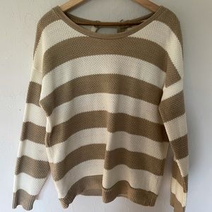 Striped open back sweater